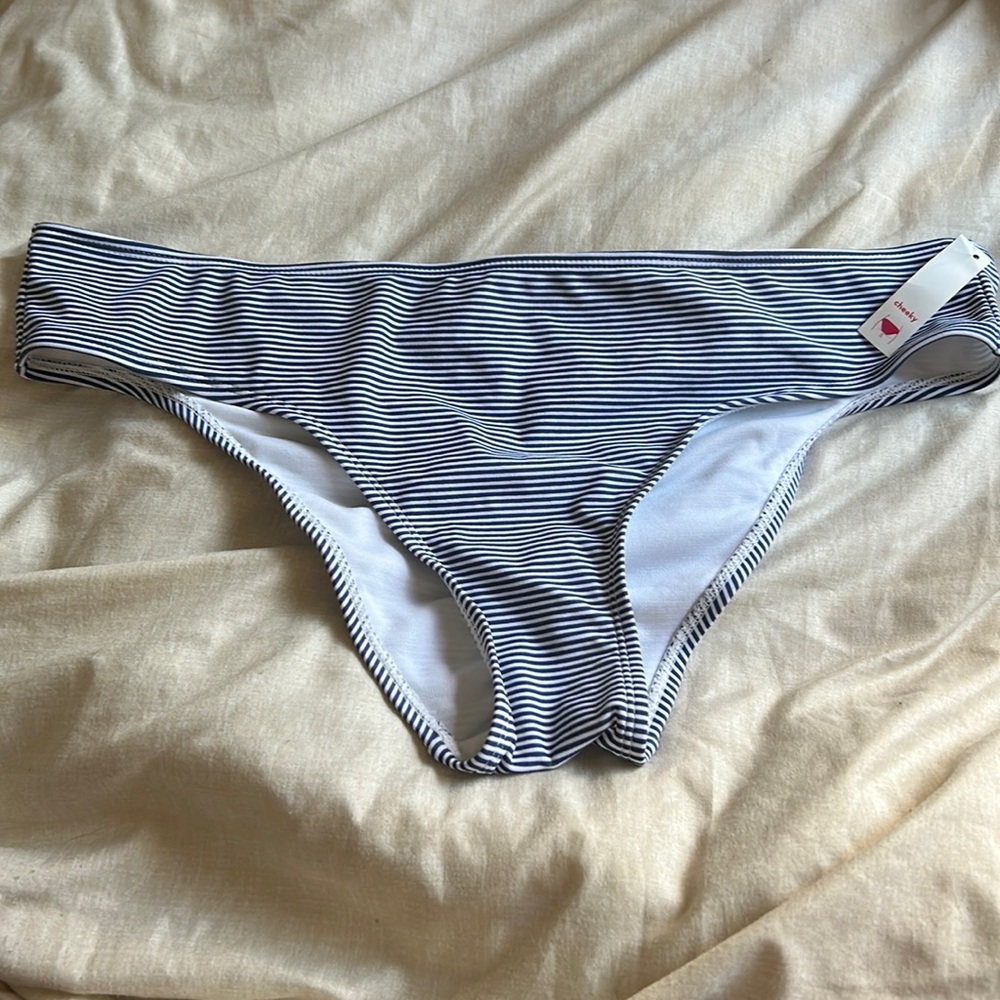 Xhilaration Stripped Cheeky Bikini Bottom